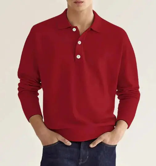 Long Sleeve Button Polo Shirt