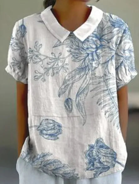 Retro Floral Cute Style Short Sleeve T-shirt