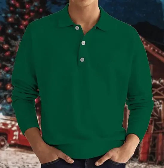 Long Sleeve Button Polo Shirt